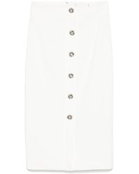 Nissa - Floral-Buttons Midi Skirt - Lyst