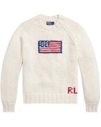 Polo Ralph Lauren - Flag-Intarsia Chunky-Knit Sweater - Lyst