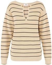 Elisabetta Franchi - Striped Knit Pullover - Lyst