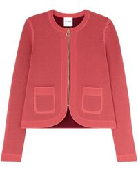St. John - Ribbed-trim Knitted Jacket - Lyst