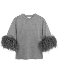 16Arlington - Teodora Feather-Trim T-Shirt - Lyst