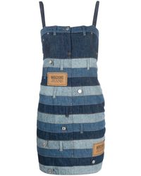 Moschino - Robe Courte En Jean À Design Patchwork - Lyst
