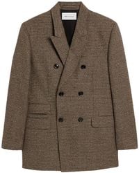 Ami Paris - Double-Breasted Houndstooth Wool Blazer - Lyst