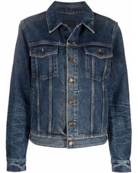 Damen Bekleidung Jacken Jeansjacken und Denimjacken Saint Laurent Denim Andere materialien jacke in Blau 