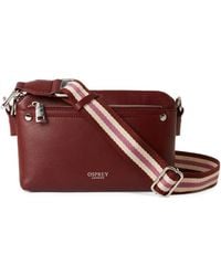 Osprey - Grained-Leather Striped-Strap Cross-Body Bag - Lyst