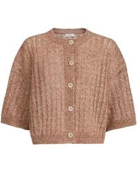 Brunello Cucinelli - Cable-Knit Openwork Cardigan - Lyst