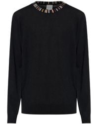 Paul Smith - Striped-Detail Crew-Neck Sweater - Lyst