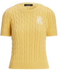 Ralph Lauren - Cable-Knit Short-Sleeves Top - Lyst