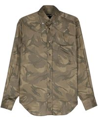 Tom Ford - Twill-Hemd Mit Camouflage-Print - Lyst