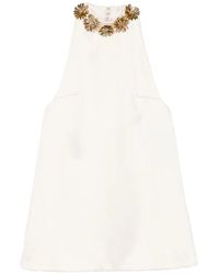 retroféte - Vestido corto Giacinta con aplique floral - Lyst