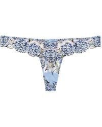 Fleur du Mal - Hydrangea Embroidered Thongs - Lyst