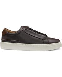 BOSS - Gary Leather Lace-Up Sneakers - Lyst