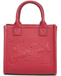 MC2 Saint Barth - Mini Grained Logo Leather Tote Bag - Lyst