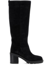 Casadei - Block-Heel Suede Boots - Lyst