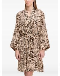 DKNY - Leopard-Print Belted Robe - Lyst