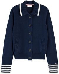 Tommy Hilfiger - Logo-Embroidered Button-Up Cardigan - Lyst