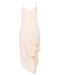 St. Agni - Drape-Detail Midi Dress - Lyst