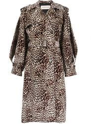 Alexandre Vauthier - Leopard Print Double-breasted Trench Coat - Lyst