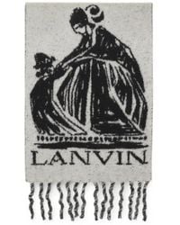 Lanvin - Logo-Print Fringed Scarf - Lyst