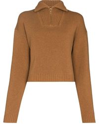 Nanushka - Front-zip Cropped Knitted Jumper - Lyst