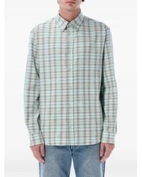 Off-White c/o Virgil Abloh - Check-Print Logo-Embroidered Shirt - Lyst