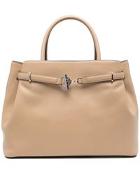 Ralph Lauren - Logo-Plaque Leather Tote Bag - Lyst