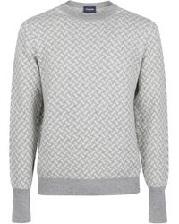 Drumohr - Round neck patterned sweater - Lyst