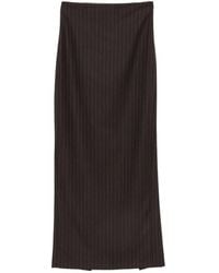 MARSĒM - Pinstripe-Pattern Slit-Detail Maxi Skirt - Lyst