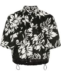 Sacai - Floral-print Cropped Shirt - Lyst