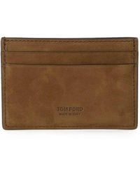 Tom Ford - Logo-Print Suede Cardholder - Lyst