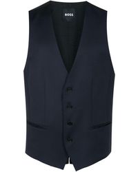 BOSS - Button-down Tailored Waistcoat - Lyst