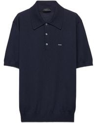 Prada - Wollen Poloshirt Met Borduurwerk - Lyst