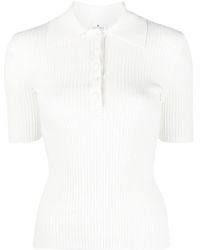Courreges - Ribbed-knit Short-sleeve Polo Top - Lyst
