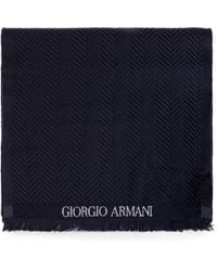 Giorgio Armani - Herringbone-Pattern Wool Scarf - Lyst