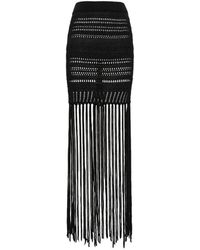 Laneus - Knitted Fringe Maxi Skirt - Lyst