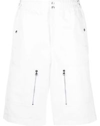 McQueen - Mini Gabardine Shorts With Snap Buttons - Lyst