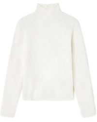 Ganni - Stehkragen-Top aus Blumen-Jacquard - Lyst