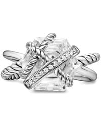 David Yurman - Bague Cable Wrap En Sterling Ornée De Diamants - Lyst