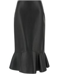 Fendi - Midi-Rok Met Peplum Detail - Lyst