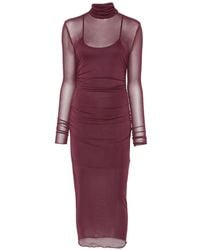 Aniye By - Sheer-Panelled Ruched Dress - Lyst