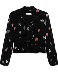 Zimmermann - Spitzenbluse Mit V-Ausschnitt - Lyst