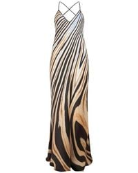 Roberto Cavalli - Zebra Print Slip Dress - Lyst