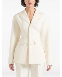 Manière De Voir - Claire Wide Shoulder Cinch Waist Blazer - Lyst