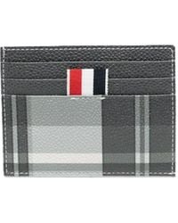 Thom Browne - Check-Pattern Leather Cardholder - Lyst