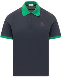 Versace - Logo Pique Polo Shirt - Lyst