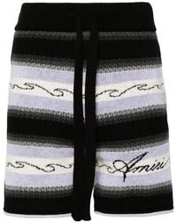 Amiri - Striped Cotton Shorts - Lyst