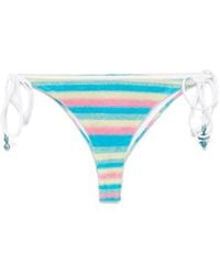 CASABLANCA - Stripe Towelling Bikini Bottom - Lyst