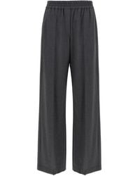 Brunello Cucinelli - Stretch Virgin Wool Fluid Trousers - Lyst