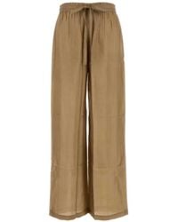 THE ROSE IBIZA - Drawstring Silk Palazzo Pants - Lyst
