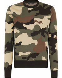 Dolce & Gabbana - Seidenpullover mit Camouflagemuster - Lyst